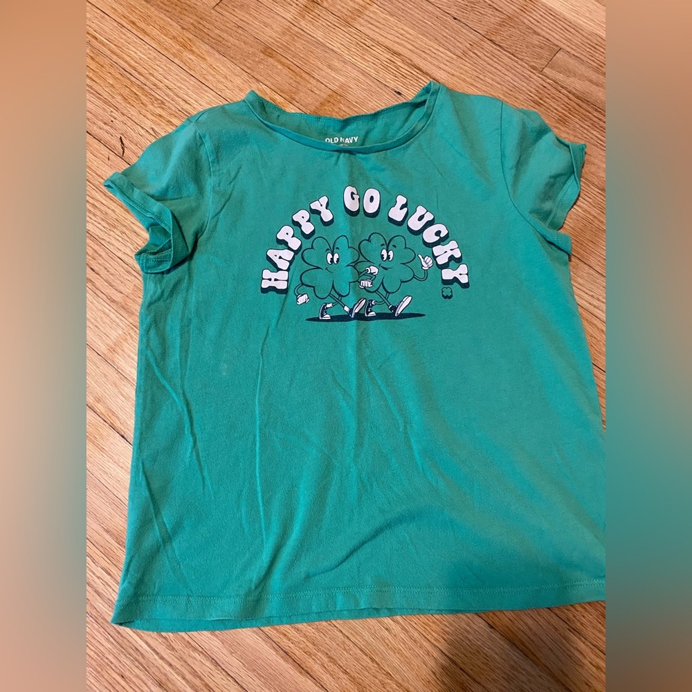Old Navy 10-12 St. Patrick’s Day Happy Go Lucky Kids Green T-Shirt